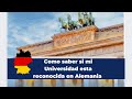 Descubre si tu universidad está reconocida en Alemania 🇩🇪