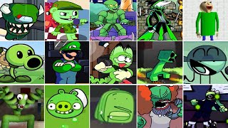 FNF - All Green Characters Mods (Friday Night Funkin')