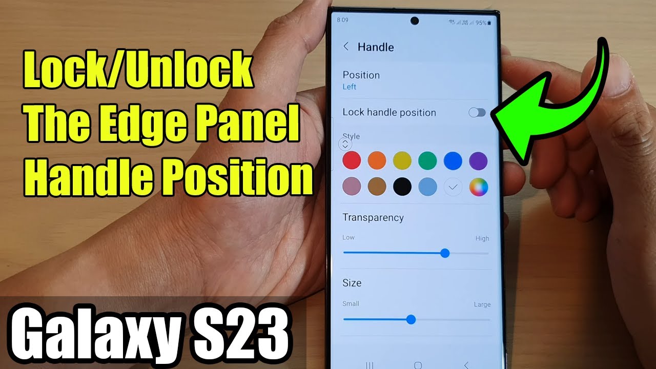 Galaxy S23's: How to Lock/Unlock The Edge Panel Handle Position