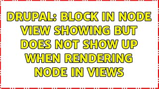 Famous Drupal: Block in node view showing but does not show up when rendering node in Views Wealth