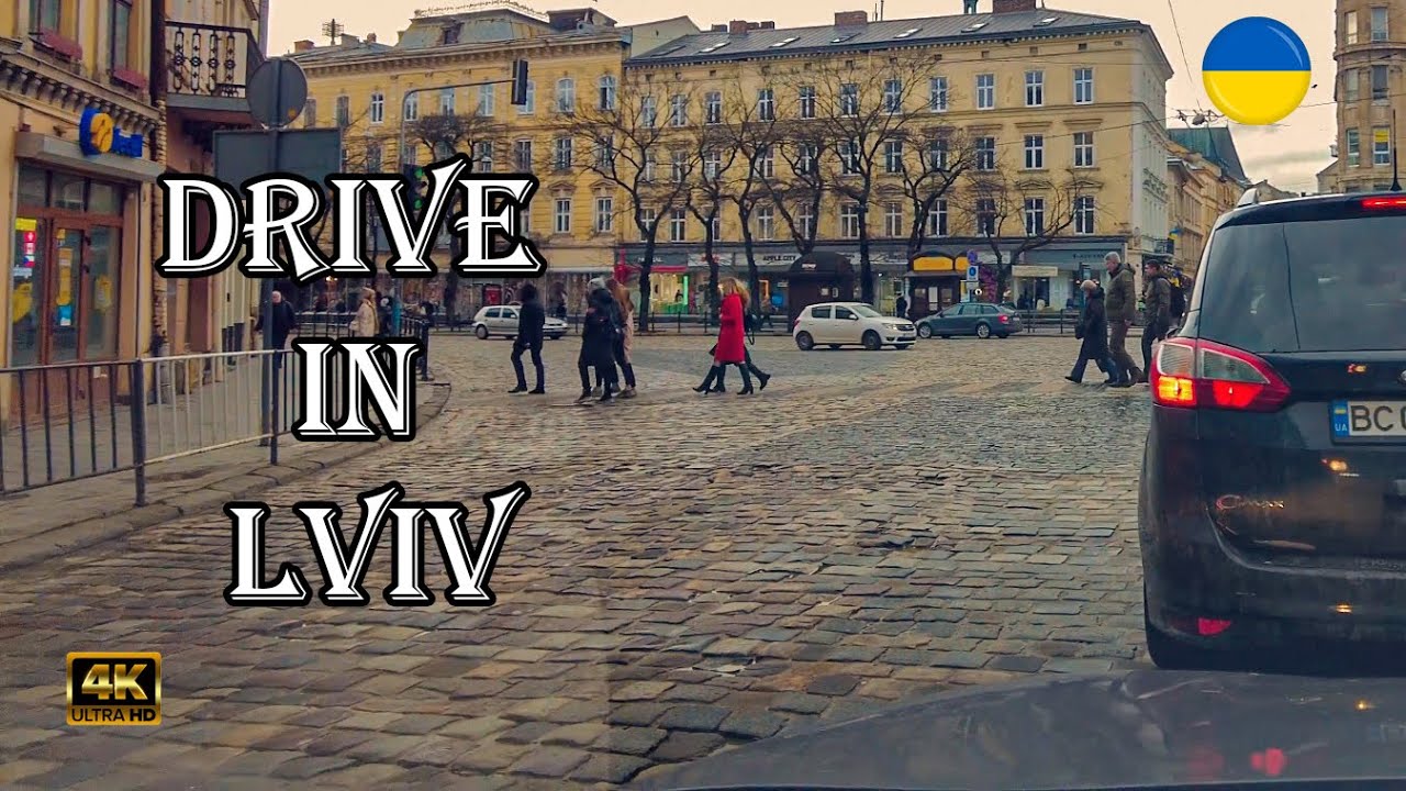 Drive in Lviv: a trip from Sykhov to the heart of the city by car. Virtual tour. [4K]