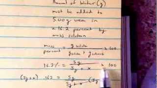 Gen Chem 2 Chapter 13 Problem mass percent