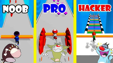 Noob Vs Pro Vs Hacker Roof Rails Android iOS With Oggy And Jack Voice