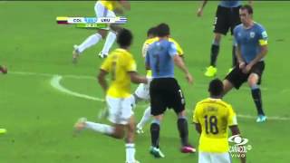 James Rodriguez Colombia Goal vs Uruguay on Colombian Station Caracol -