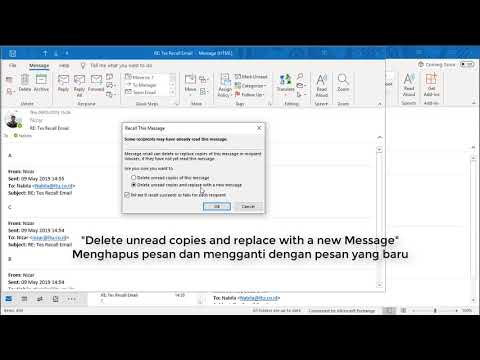 Menarik email yang telah terkirim di Outlook atau Recall message in Outlook
