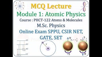 MCQ Module 1 Atoms M.Sc. Course Physics Atoms & Molecules for Online Exam SPPU CSIR NET GATE SET