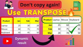 How to Apply TRANSPOSE function in excel🔥 | Excel Transpose | #exceltutorial