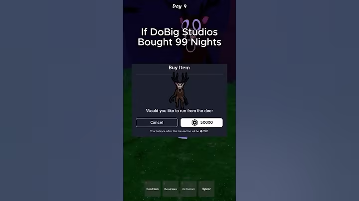 If DoBig Studios Bought 99 Nights in the Forest💀 #roblox #99nightintheforest #shorts