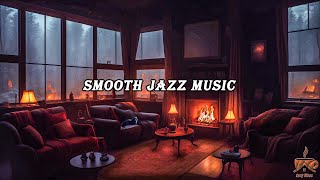 Smooth Jazz Piano Music in Cozy room - Relaxing Jazz Music for Sleep, Study, Focus, Work - Fireplace