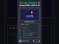💀 New Year Animation Using HTML CSS &amp; JS 😍  #htmlcss #programming #animation #linux #coding