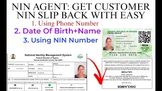 NIN AGENT 2023: GET LOST NIN BACK WITH PHONE NUMBER OR DATE OF BIRTH 💯 | GET CUSTOMER NIN NIMC BACK