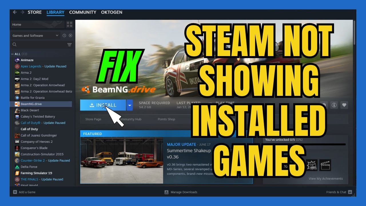 Steam Not Showing Installed Games After Moving Drive Do This YouTube 