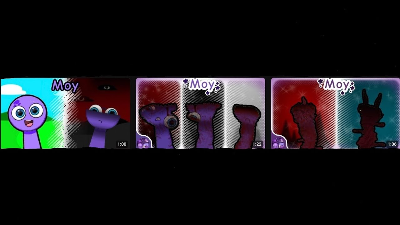 My sprunki OC: Moy phase 1 to 7.