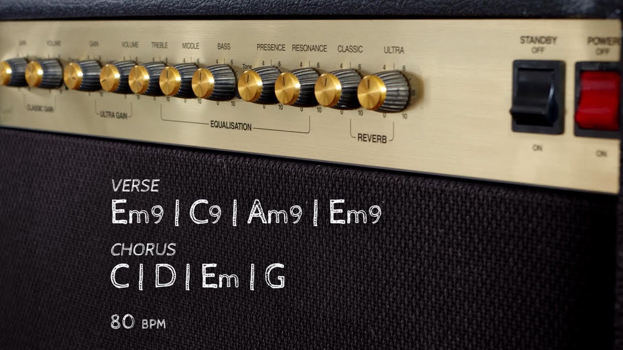 Slow Rock Ballad Guitar Backing Track E Minor C Lydian Jam