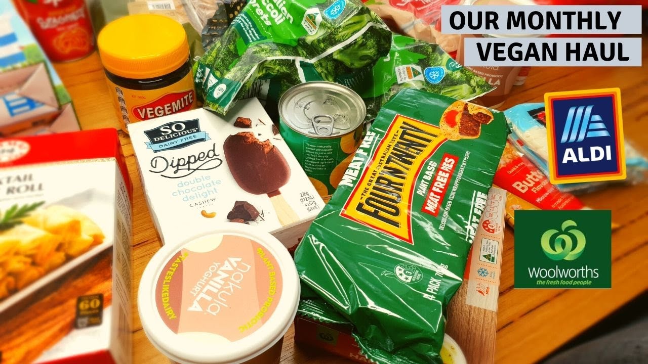 FAMILY OF 4 ALDI & WOOLWORTHS 2020 GROCERY HAUL   Australian Vegan Foodshop with prices!