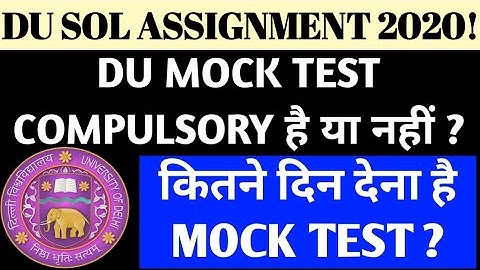 DU SOL & NCWEB MOCK TEST QUERIES! DU OPEN BOOK EXAMINATION 2020! DU SOL OBE UPDATES 2020!