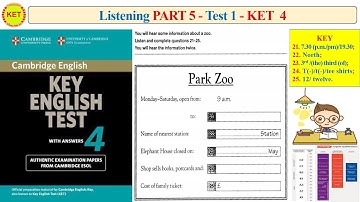 KET 4 Listening Part 5 Test 1 (Transcript + Key)
