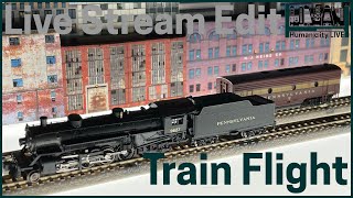 84 | Train Takes Flight | Hits the Floor | Z Scale | Live Stream Edit