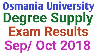 OU Degree Supply Results 2018 | Osmania University Degree Results 2018