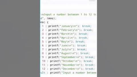 write a program  in c that reads an integers between  1 and twelve  and print the month of the year