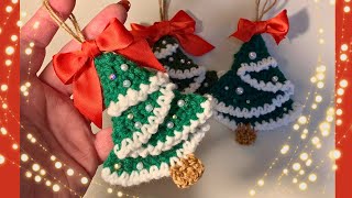 How to Crochet Easy Beginner Christmas Tree Ornament