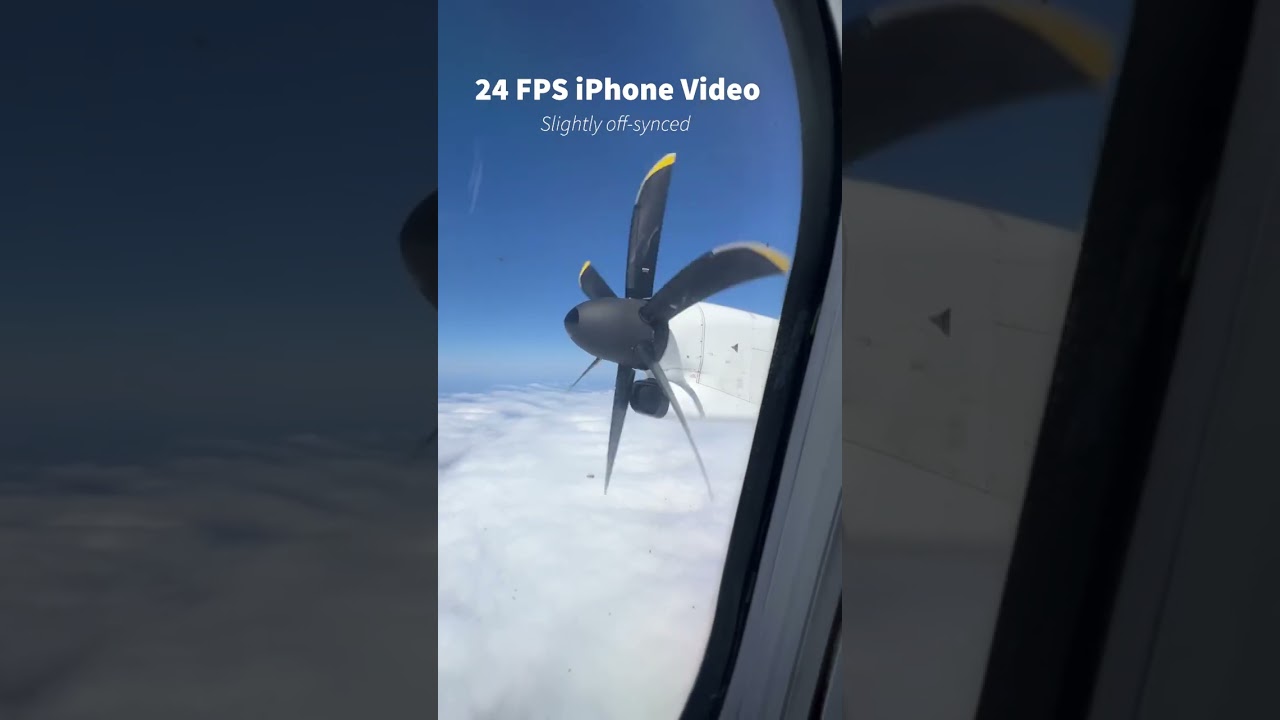 En route to Tel-Aviv, check out the synced 30 frames per second airplane propeller!