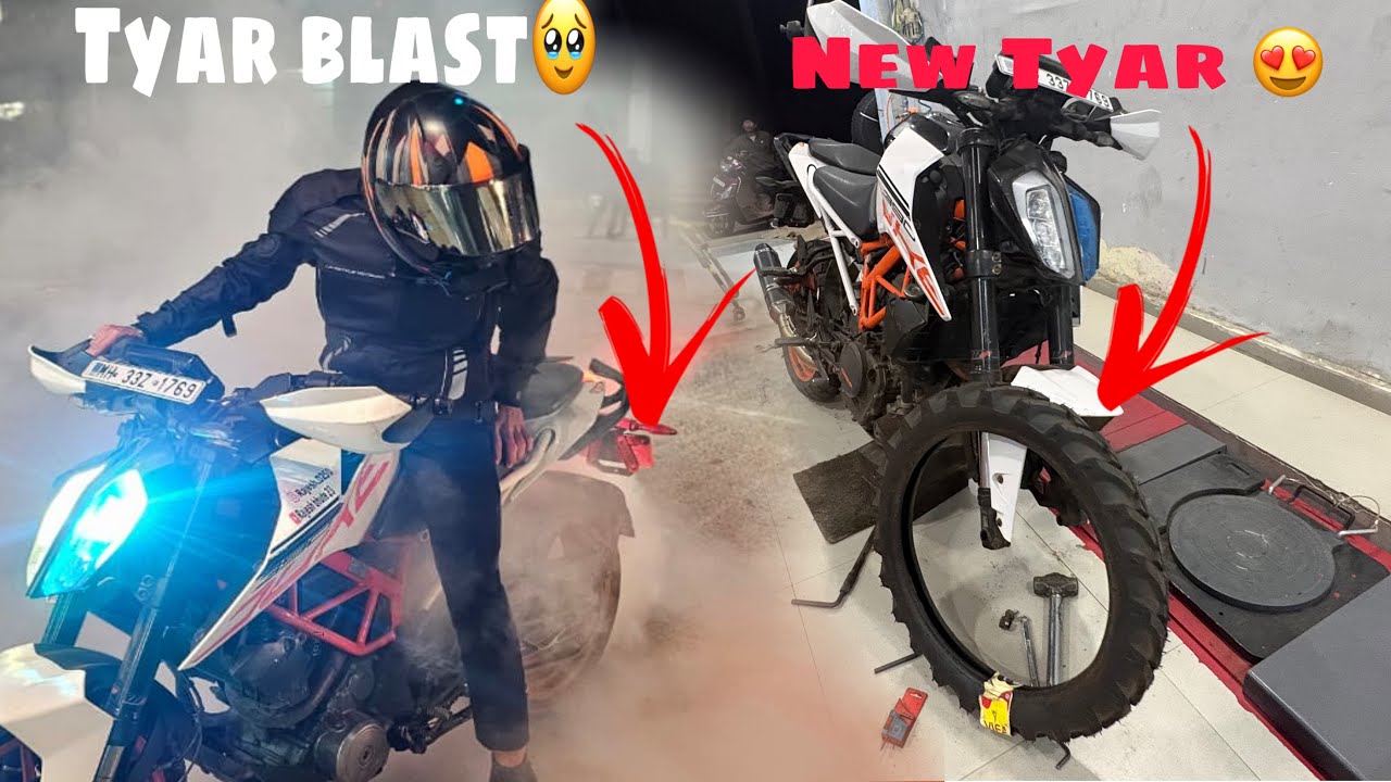 KTM Duke 390 Tyre Blast Ho Gya 😭Burnout 🔥New tyar || Rajesh Bhute || 