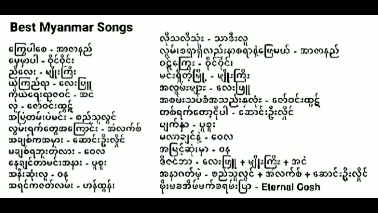 Best Myanmar Songs - YouTube Music