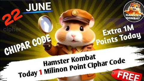 22 June Morse Code Hamster Kombat | 1Million Points Daily Cipher | Hamster kombat today morse code
