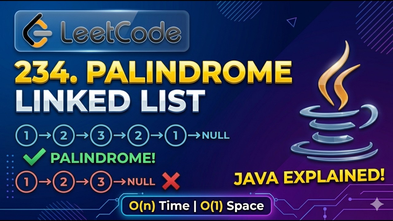 LEETCODE 234 PALINDROME LINKED LIST - YouTube