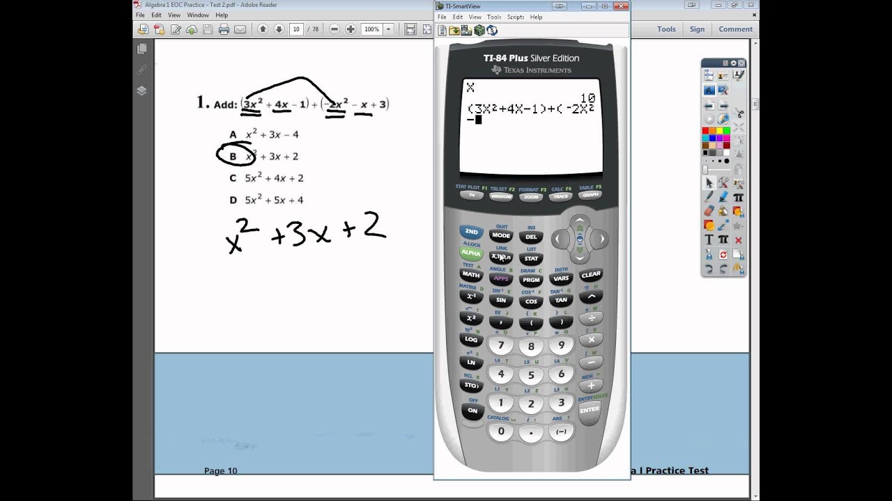 Question 1 - Practice Test 2 - Tennessee EOC Algebra 1 Practice Test ...