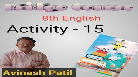 #Activity_15 | 8th English | Bridge Course | #Avinash_Patil | सेतू_अभ्यास |