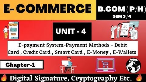 Unit-4 |Chapter-1 | E-payment System Payment Methods  |  Part-1 | E-commerce