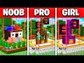 NOOB vs PRO vs GIRL FRIEND SIREN HEAD IMPOSSIBLE MINECRAFT HOUSE BUILD BATTLE! (Building Challenge)