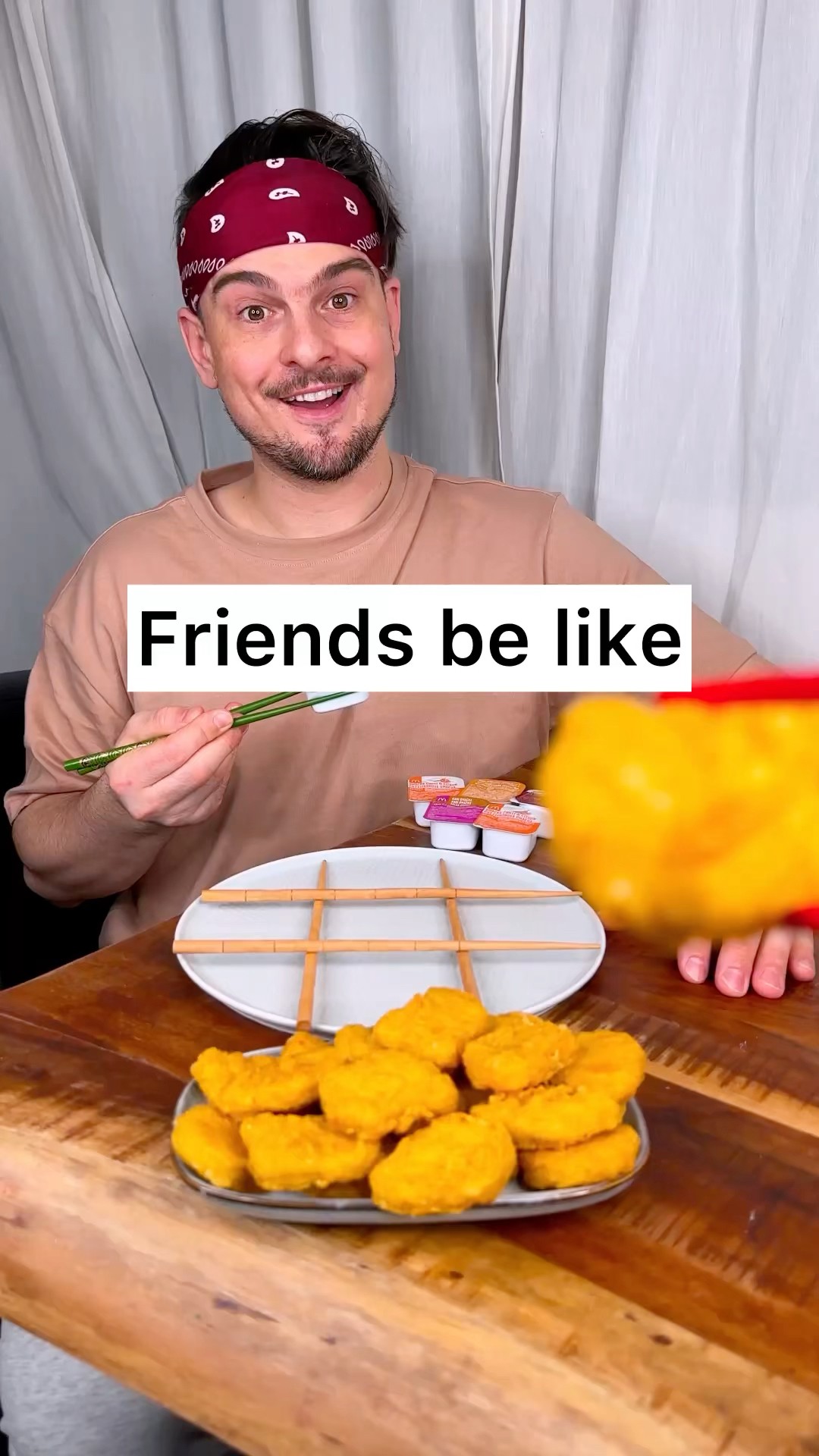 How to play FRIED CHICKEN NUGGET tic-tac-toe with your friend properly??❤️?| CHEFKOUDY