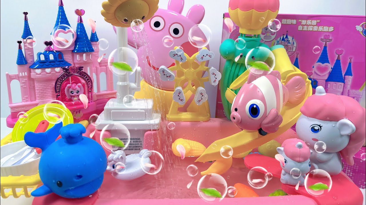 11 minute satisfying unboxing Peppa Pig water park swimming pool ASMR
