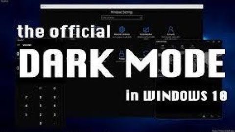 how to enable dark mode in windows 10 2020