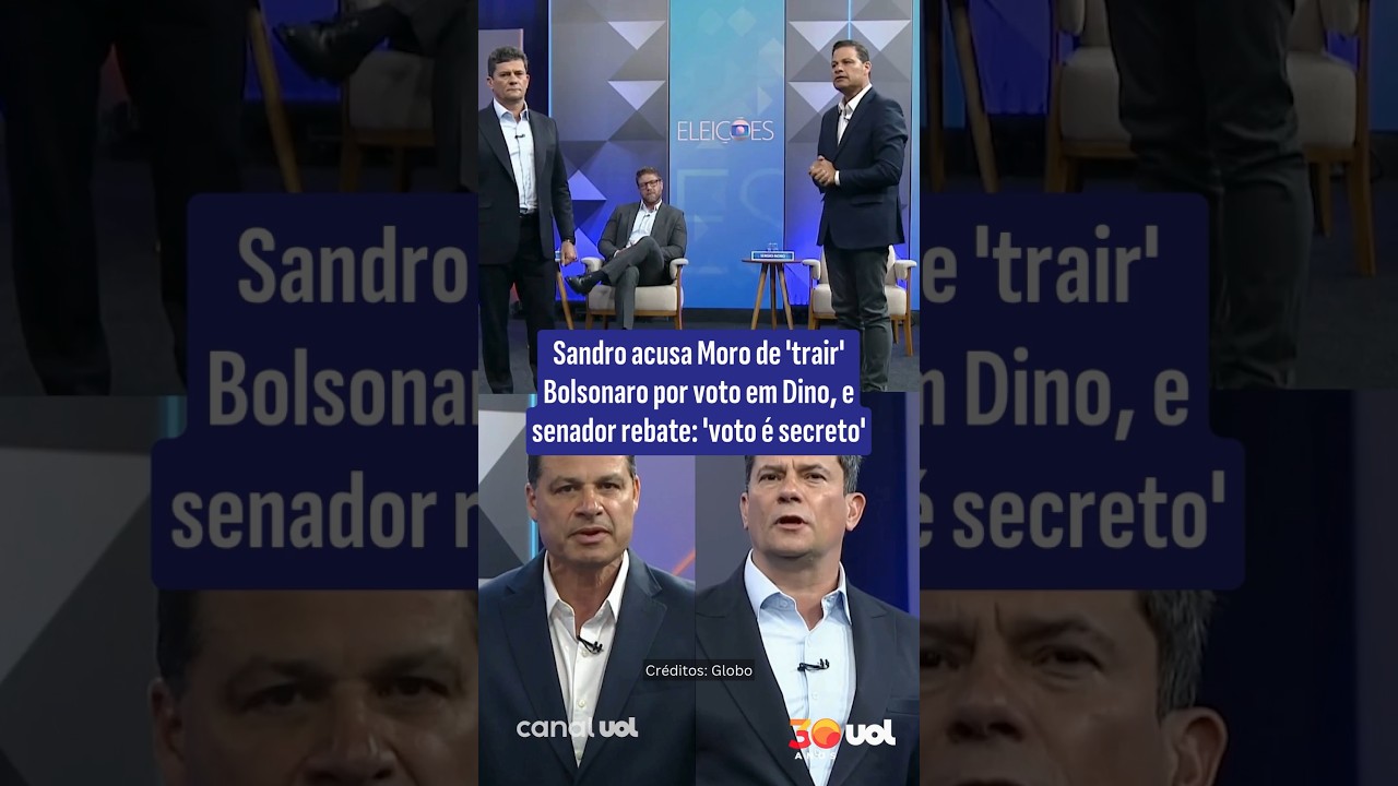 Debate na Globo: Sandro acusa Moro de 'trair' Bolsonaro por voto em Flávio Dino, e senador rebate