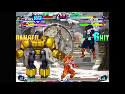 MvC2 Dhalsim 100% double far j.HP long range Sentinel RP confirm to 50% combo, K.O. sequences 8/2/23