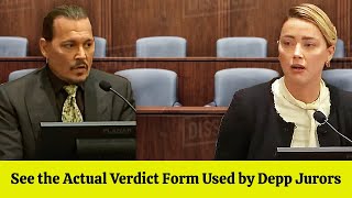 See the Actual Jury Verdict Form in Depp v. Heard!  |  Lawyer Explains