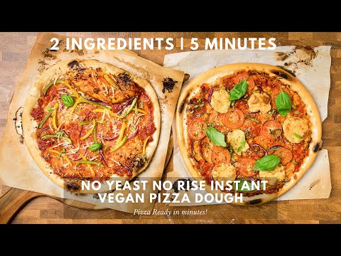 No Yeast Vegan Pizza Dough - 2 Ways | Gluten Free, Oil Free Options