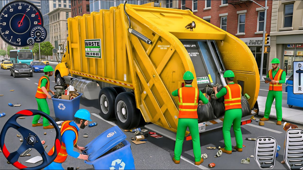 Garbage Trash Truck Realistic Simulator 3D - City Road Garbage Dumper ...