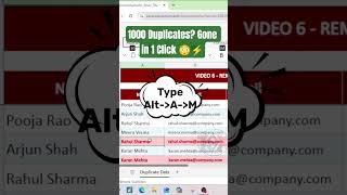 1000 Duplicates? Gone in 1 Click 😳⚡#ExcelTips #DataCleaning #RemoveDuplicates #ExcelTricks
