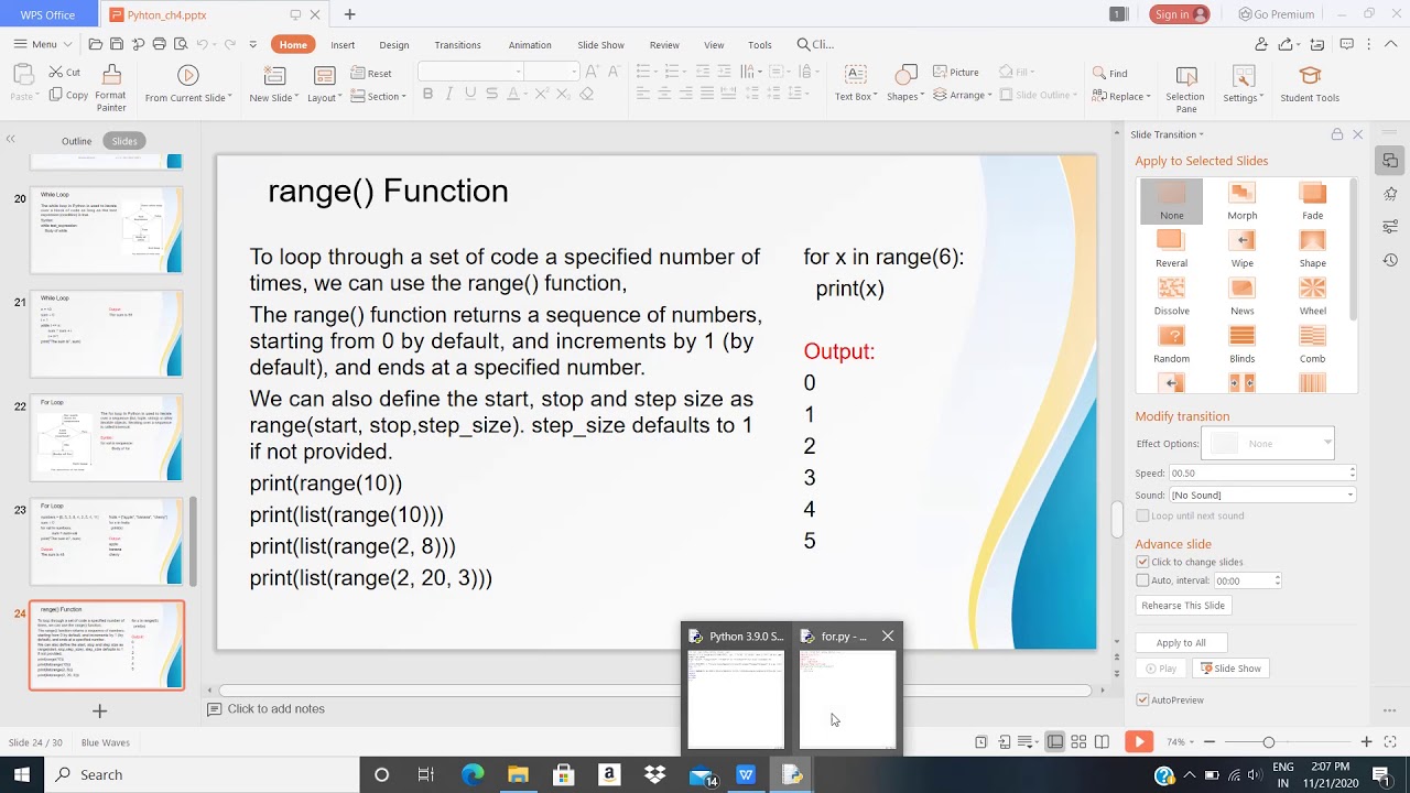 for loop in Python | range function - YouTube