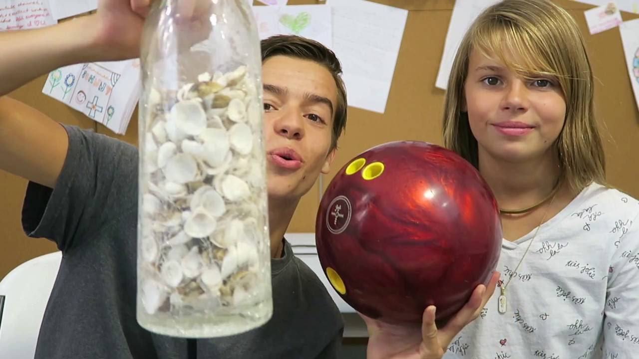 DESTROYING VASE OF SEA SHELLS WITH BOWLING BALL!!!! YouTube