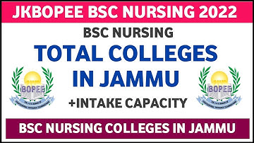 jkbopee bsc nursing 2022 | total colleges in jammu | intake capacity| jkbopee bsc nursing colleges