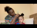 Doing a 3 year old hair  (Real struggle😂)￼