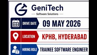 Genitech Placement Drive 2026 Trainee Software Engineer Hyderabad Apply Now
