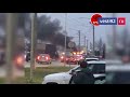 На Евпаторийском шоссе под Симферополем дотла сгорел автомобиль