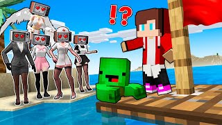 ALL TV WOMAN GIRLS save JJ and MIKEY from RAFT in Minecraft - Maizen